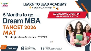 99+ Percentile in TANCET 2026? Learn to Lead Academy Shows You the Way in 5 Months | Exam in Feb 26