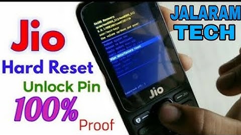 JIO PHONE F30C HARD RESET 100% 2018 TRICK