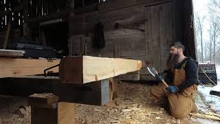 Hewing with Gransfors double bevel pt2