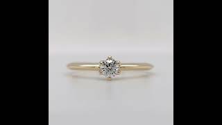 0.18 Carat six prong solitaire diamond engagement ring yellow gold 18K