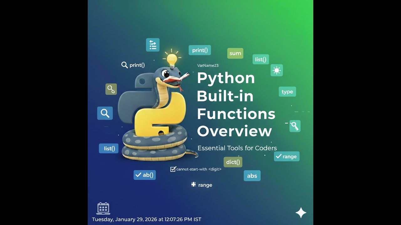 Python Full Course 2025-2026 in Hindi [ Lecture 39 ] | Python Built-in ...