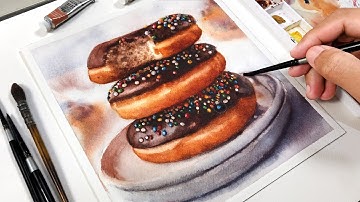 Painting Donuts in Watercolor