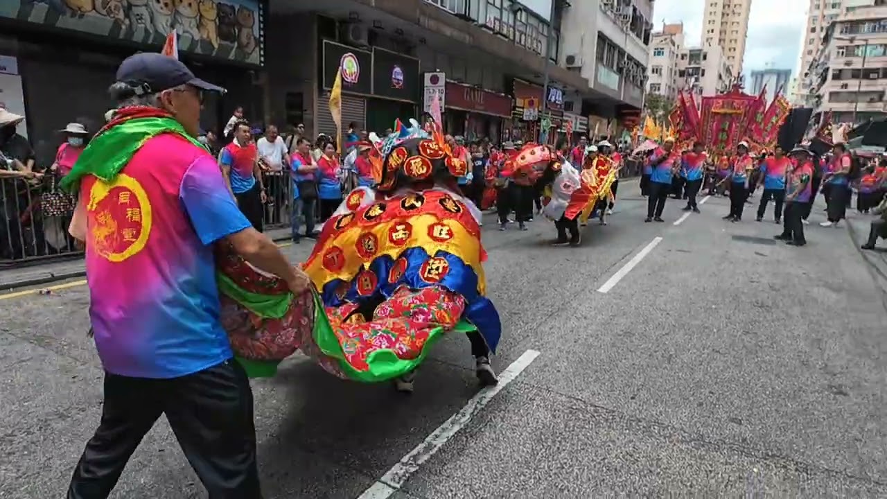 元朗天后誕巡遊 瓦窰頭同福堂麒麟隊