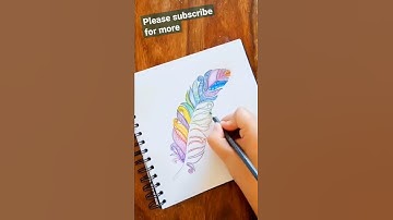 Zentangle Drawing: Feather #shorts #art #drawing #rainbow #color #colour #zentangle