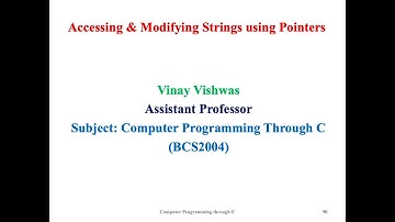 Accessing and Modifying Strings Using Pointers