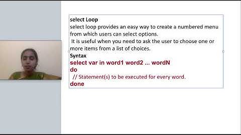 Unix - Linux Shell Scripting -Select statement