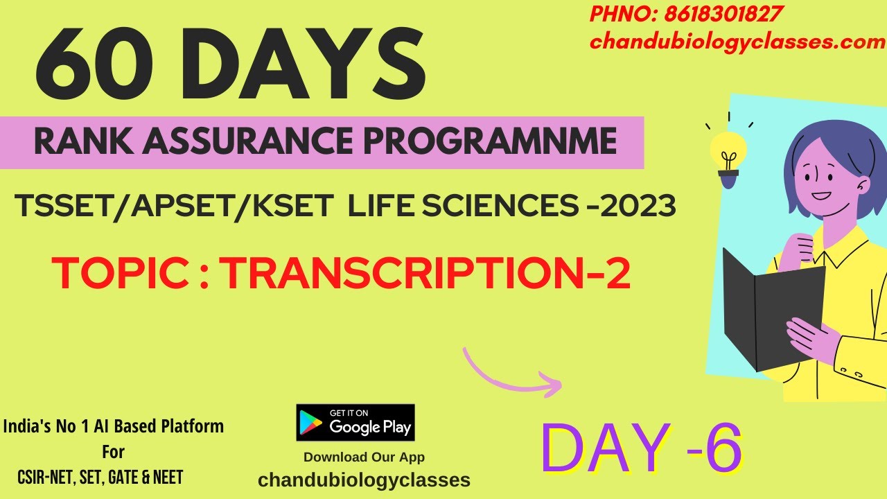 Kset Life Science Pattern TRANSCRIPTION PART-2 | 60 DAYS-RANK ASSURANCE PROGRAMME | TSSET | APSET ...