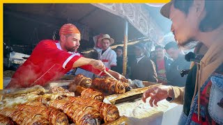 طعام الشارع المغربي الأسطوري 🇲🇦 كبابا قلب لحم الضأن في سوق الجمعة بمراكش