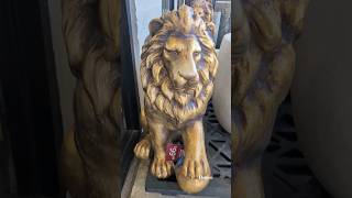 HOMEGOODS Outdoor Figurine #outdoor #homegoods #lion #gold