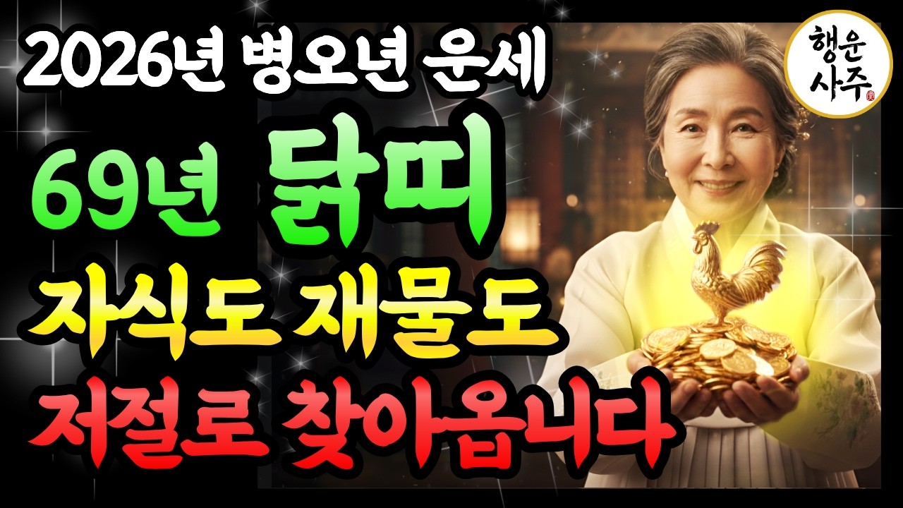 1969년생 닭띠, 2026년 입춘 전 '이것' 하나만 비우세요. 자식도 재물도 저절로 찾아오는 대운의 비방 #재물운 #건강운