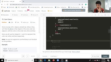 75  Sort Colors(3 Pointer approach)