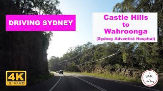 4K Driving Sydney - Castle Hills To Wahroonga Sydney Adventist Hospital - Sydney - 시드니 호주