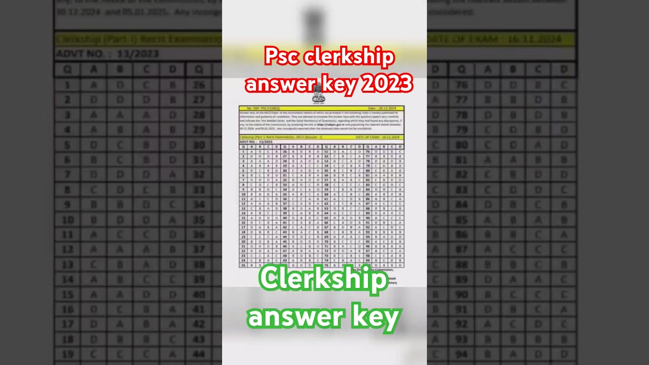 Clerkship official answer key 2023