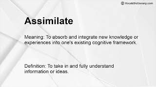 Assimilate Meaning