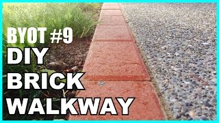 DIY BRICK WALKWAY : HOW TO INSTALL ACCENT PAVERS