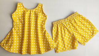 One Piece Umbrella Cut Baby Top With Shorts Cutting And Stitching Baby Frock Cutting And Stitching