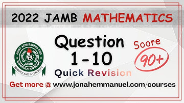 Mathematics JAMB 2022 Tutorial Past Questions and Answers | Maths JAMB Past Quesion Revision #jamb