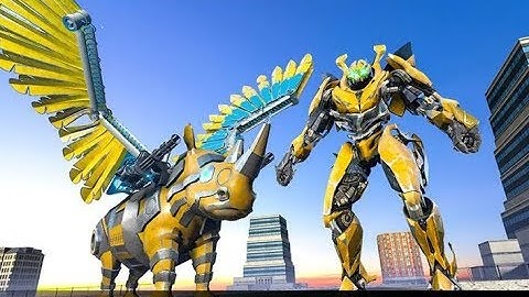 New Police Flying Rhino Robot | Rescue City Transform Robot Shooting Android GamePlay