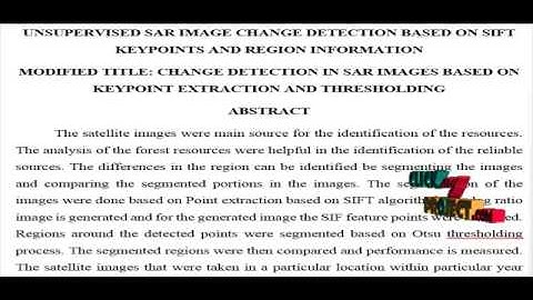 Unsupervised SAR Image Change Detection Based SIFT Keypoints | Final Year Projects 2016 - 2017
