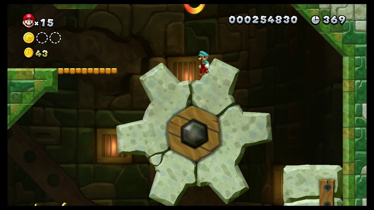 New Super Mario Bros U Acorn Plains castle 1 CrushingCogs Tower STAR COINS YouTube