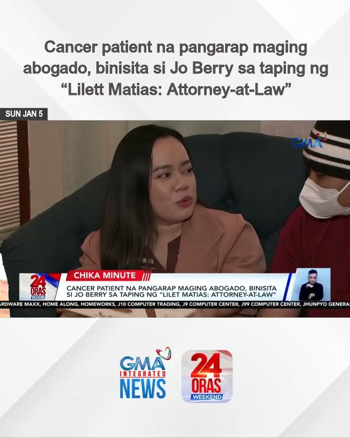 Cancer patient na pangarap maging abogado, binisita si Jo Berry sa taping ng... | 24 Oras Weekend