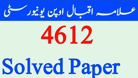 4612 Solved Paper Ste Autumn 2020