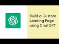 Build custom landing pages for your startup with chatgpt no code required
