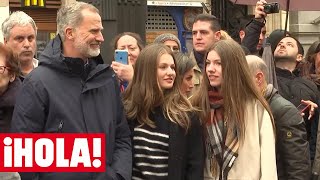 Los Reyes, junto a la princesa Leonor y la infanta Sofía, acuden a la procesión del Encuentro