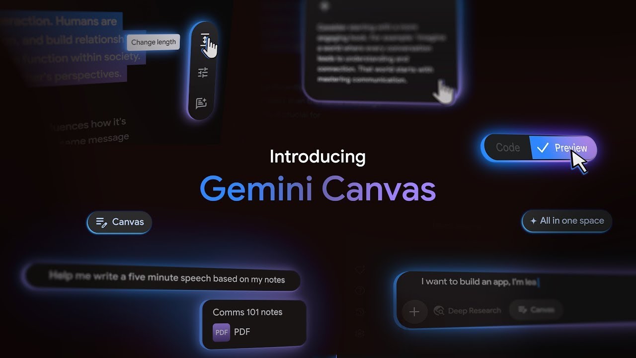 Introducing Canvas in Google Gemini - YouTube