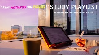 3-HOUR STUDY MUSIC PLAYLIST ☕ relaxing Lofi/ DEEP FOCUS POMODORO TIMER/ Study With Me/stay motivated