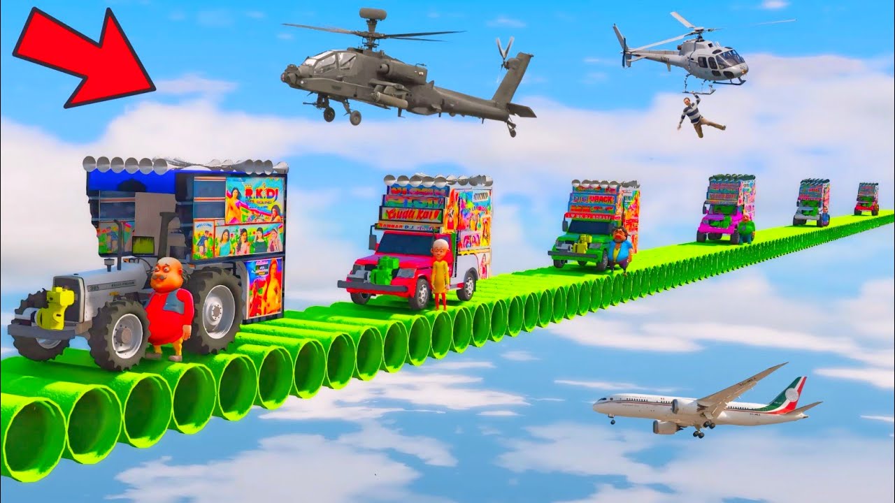 GTA:5 World's Highest !! 😱🫨😱 TRIED THE IMPOSSIBLE PARKOUR SUPER MEGA RAMP CHALLENGE 😲😫 INDIAN All DJ