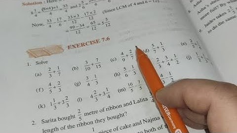Q 1 to 4 chapter 7 Ex 7.6 Fractions | Ncert class 6th Maths solutions