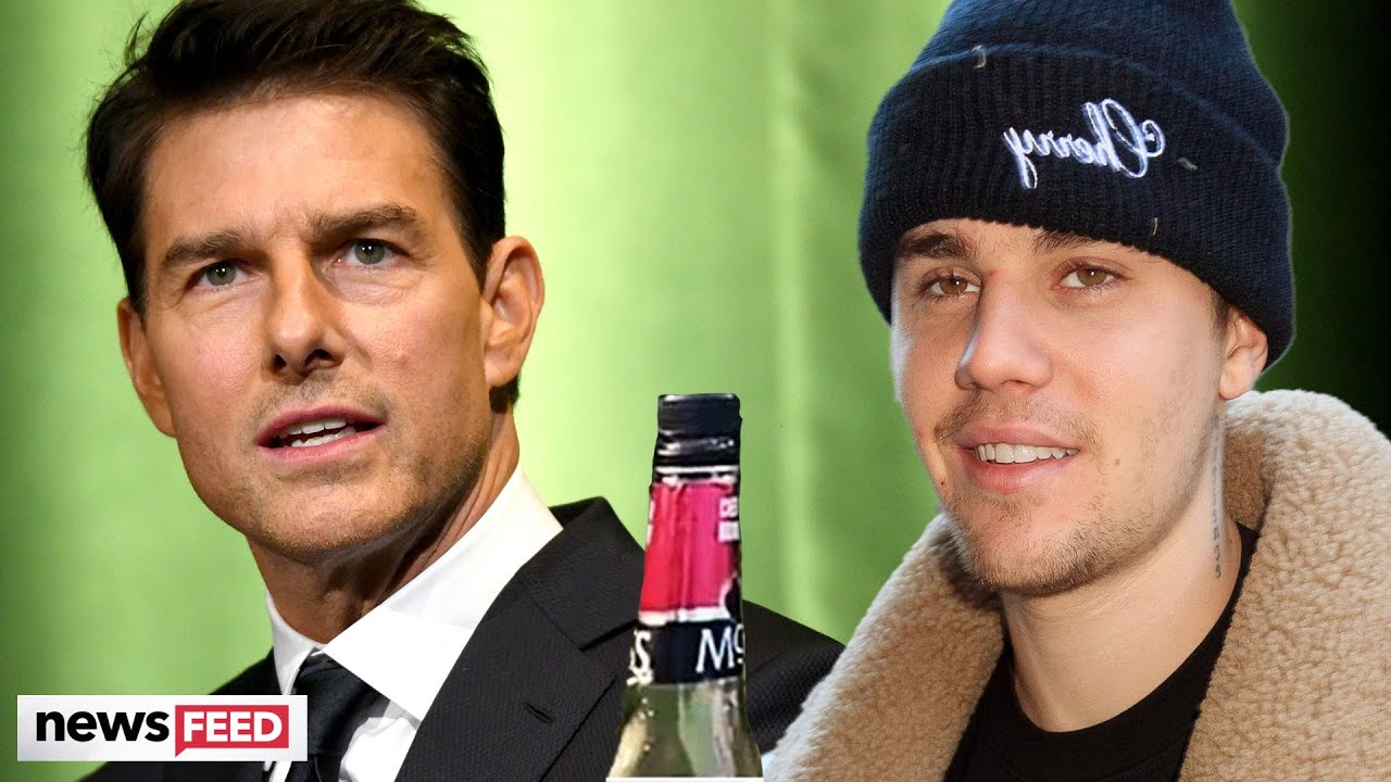 Justin Bieber THREATENS Tom Cruise's Head With The Bottlecap Challenge