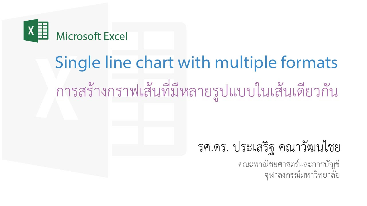 โปรแกรมสร้างกราฟเส้น  New  สอน Excel: การสร้างกราฟเส้นที่มีหลายรูปแบบในเส้นเดียวกัน (single line chart with multiple formats)