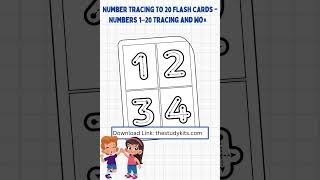 Number Tracing to 20 Flash Cards   Numbers 1–20 Tracing and Word Matching Cards