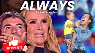Golden Buzzer: All Judges cry when Filipino contestant with strange baby Sings The Bon Jovi Song