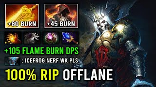 How to 100% Totally Delete Offlane with 105 Flame Radiance Burn DPS Wraith King Dota 2