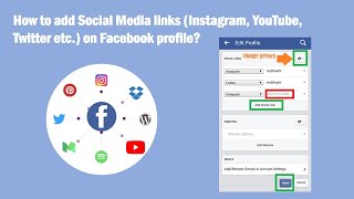 How to add social media instagram twitter and website links to facebook profile screenshot 1