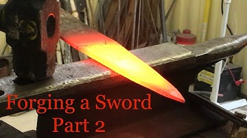 Blacksmithing - Attempting to Forge my  first Sword! - Part Two, the point and starting the taper