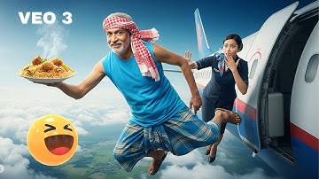 Google Veo 3 দিয়ে বানানো চাচার সেরা ১০টি ফানি ভিডিও 😂 প্লেনে চাচার কান্ড! #veo3 #funny #chacha #mrwd