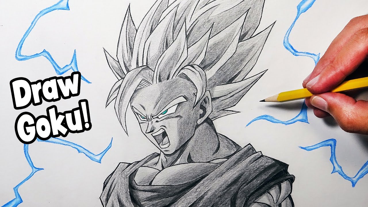 COMO DESENHAR O GOKU SSJ BLUE  Easy drawings, Blue drawings, Goku