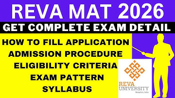 REVA MAT 2026 Notification (Out), Application, Dates, Eligibility, Syllabus, Pattern, Admit Card