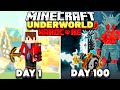 I Survived 100 Days in the UNDERWORLD In Hardcore Minecraft