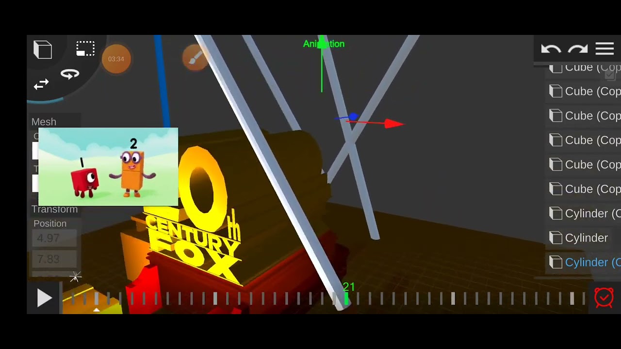 How to make a 20th century fox in prisma 3d