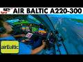 Munich Cockpit Flight on Air Baltic Airbus A220