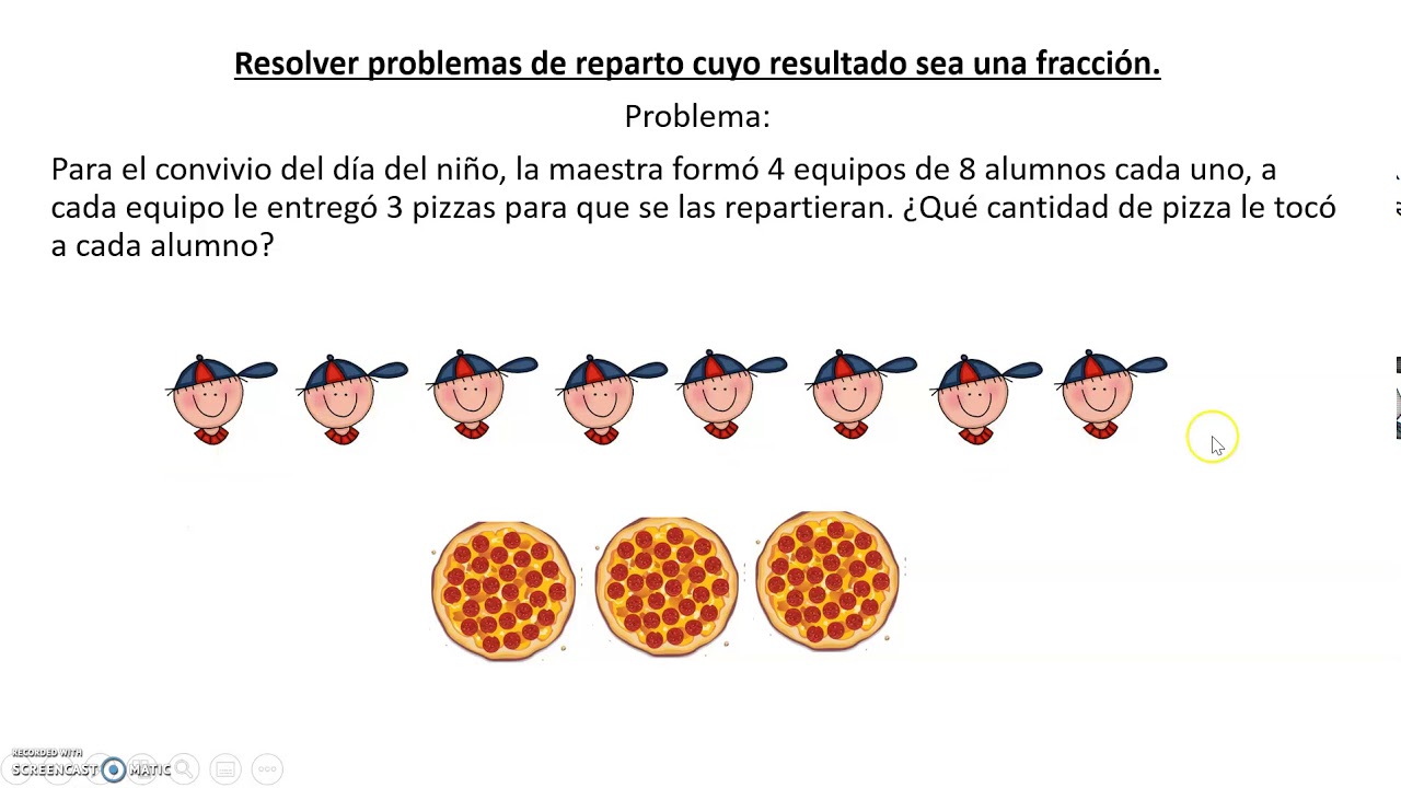PROBLEMAS DE REPARTO CUYO RESULTADO ES UNA FRACCIÓN . Profra. Carmen