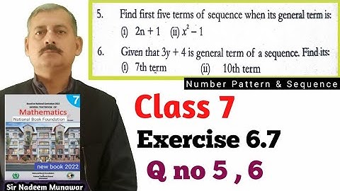 Class 7 Exercise 6.7 Q no 5 , 6 Ex 6.7 NBF Maths Federal Maths NBF Maths Class Sir Nadeem Munawar