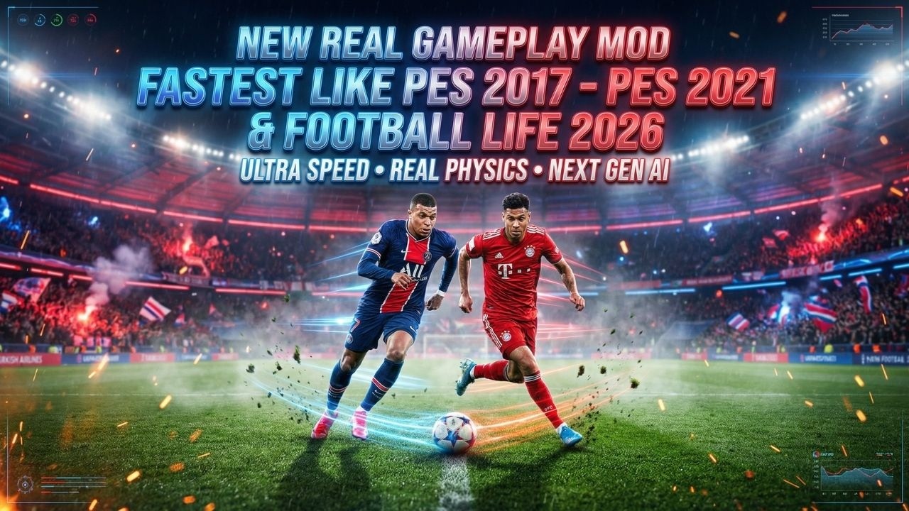 New Real Gameplay Mod Fastest Like PES 2017 ⚡ | PES 2021 & Football Life 2026