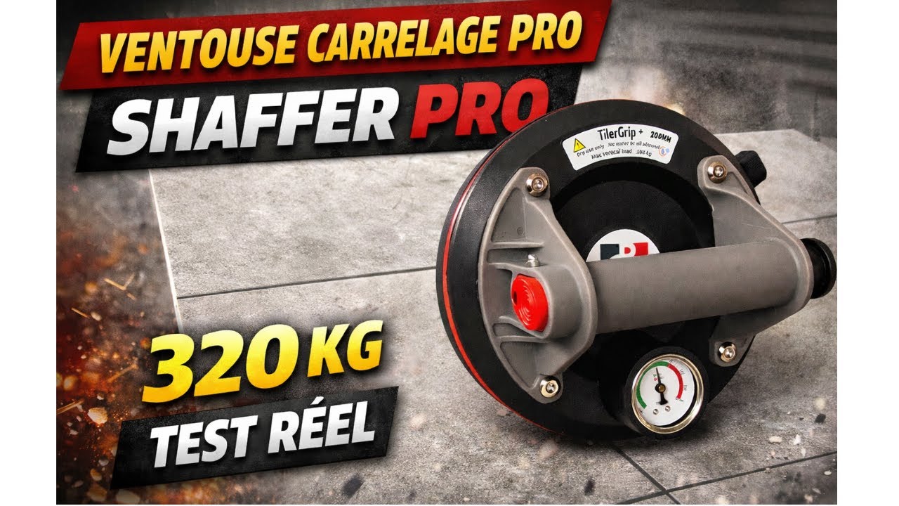 🔴Ventouse carrelage grand format 320 kg SHAFFER PRO– fonctionnement et démonstration