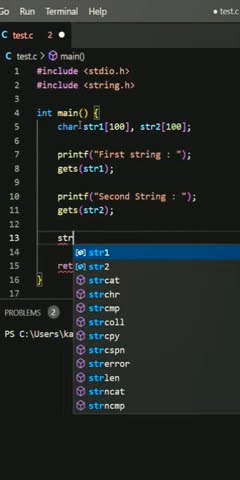 Concatenating two string in C Programming || #coding #cprogramming # ...